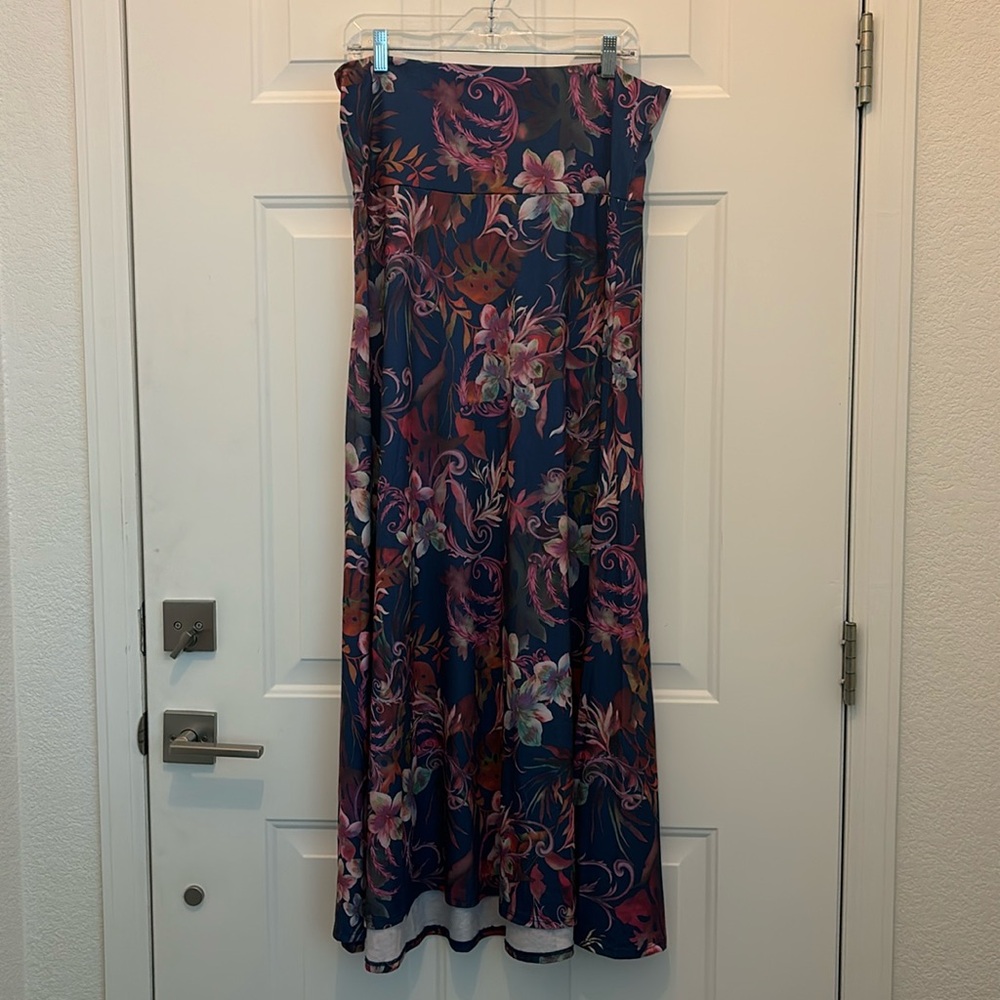 Floral wide waist skirt